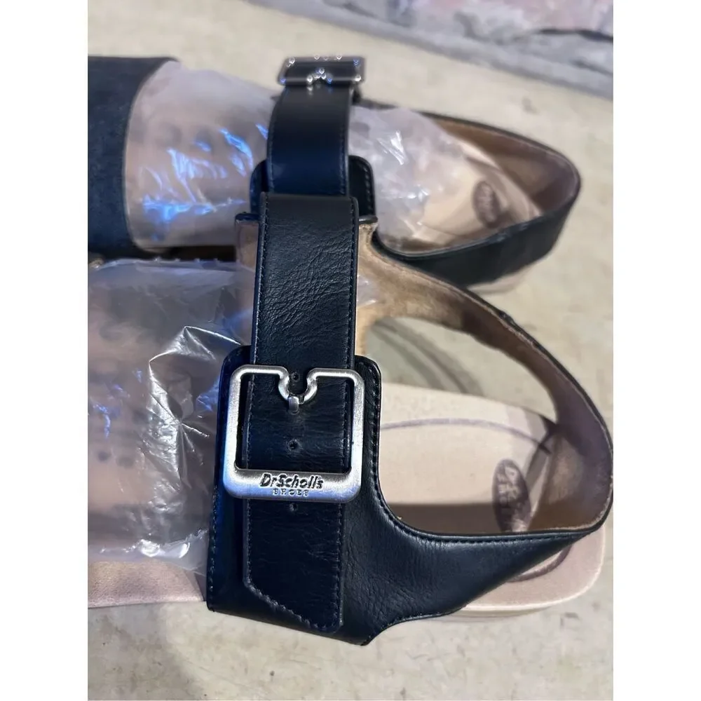 Dr Scholl’s Karma Black Buckled Open Toe Sandals Women’s Size 10